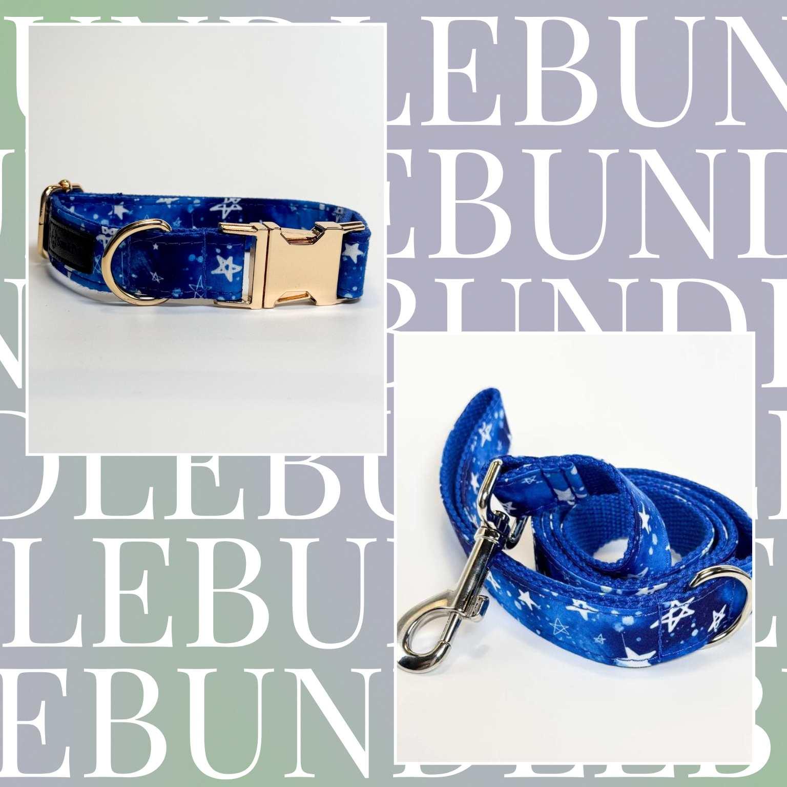 Blue Stars Dog Collar & Leash Bundle