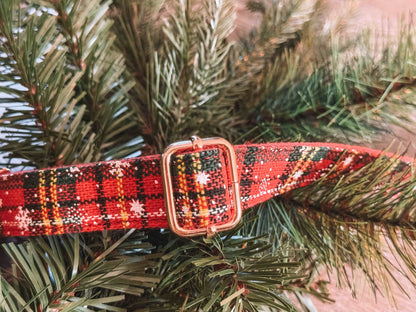 Limited Edition Red Christmas Engraved Dog Collar & Bow Tie - Sam and Dot