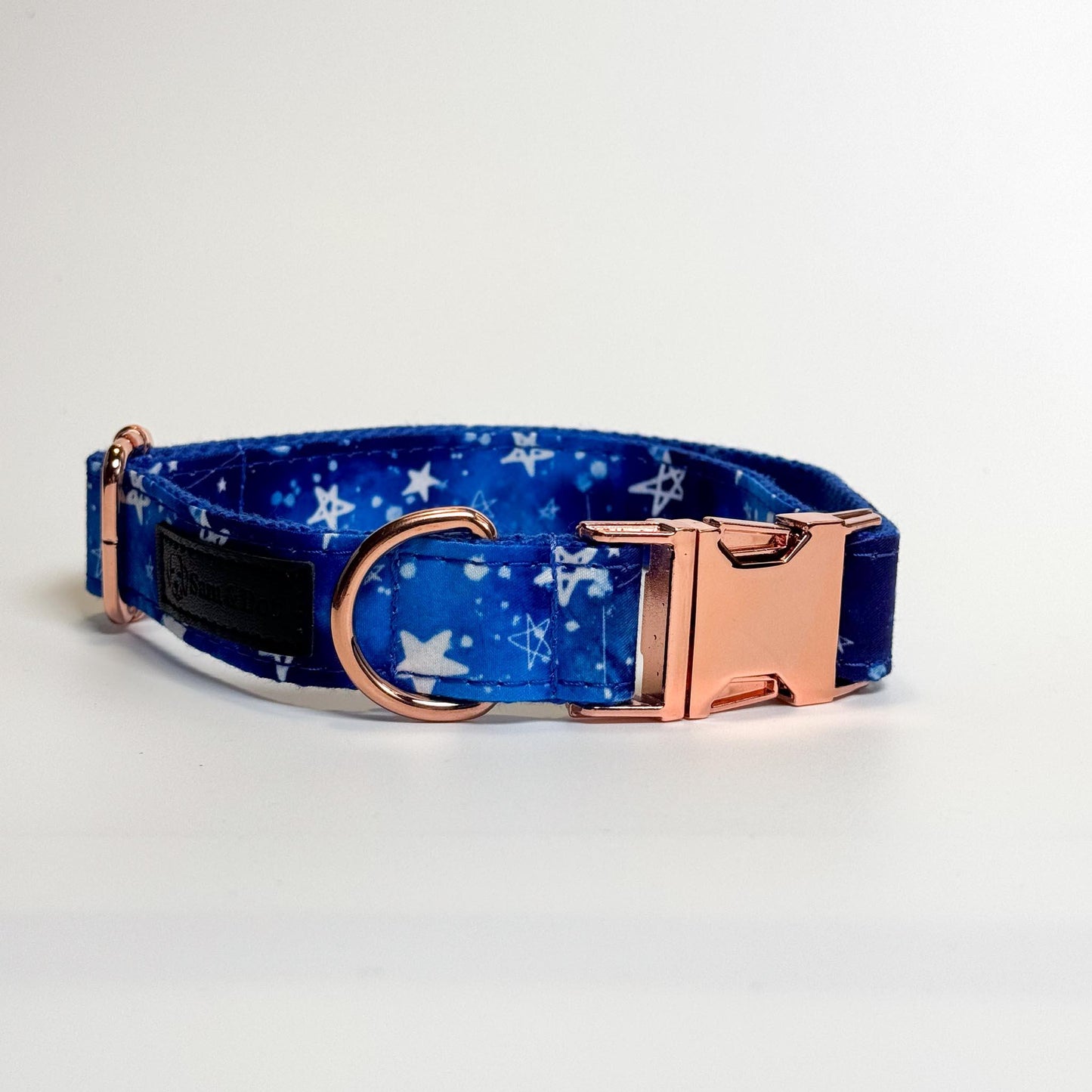 Blue Stars Engraved Dog Collar - Sam and Dot