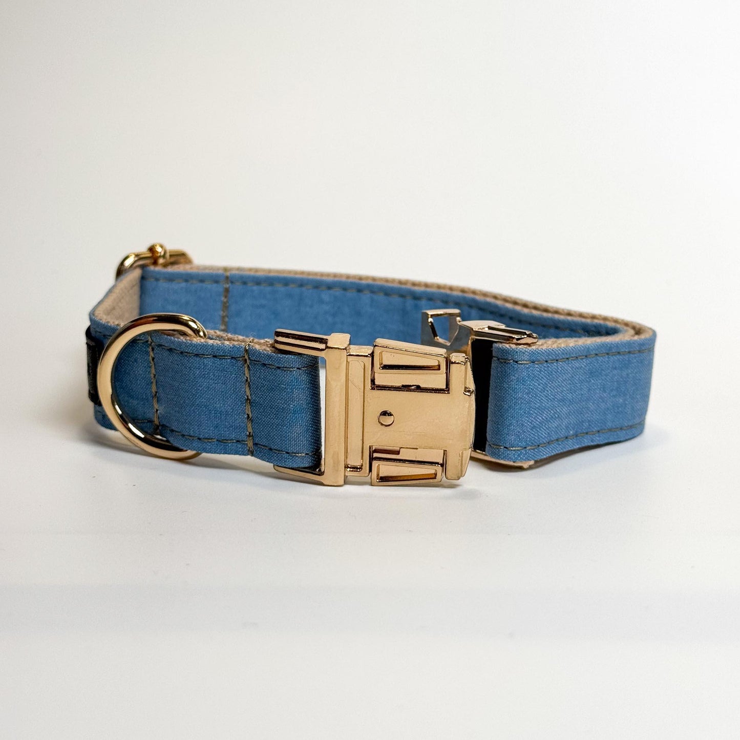 Double Denim Engraved Dog Collar - Sam and Dot