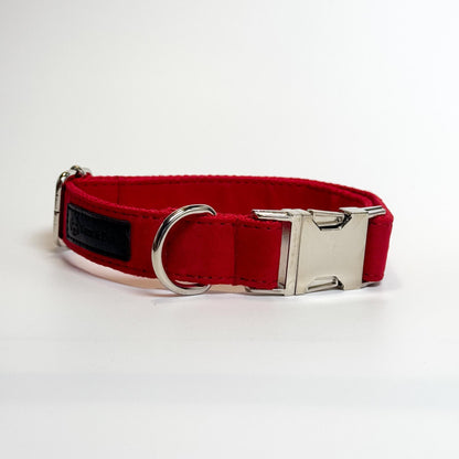 Fire Engine Red Engraved Dog Collar - Sam and Dot