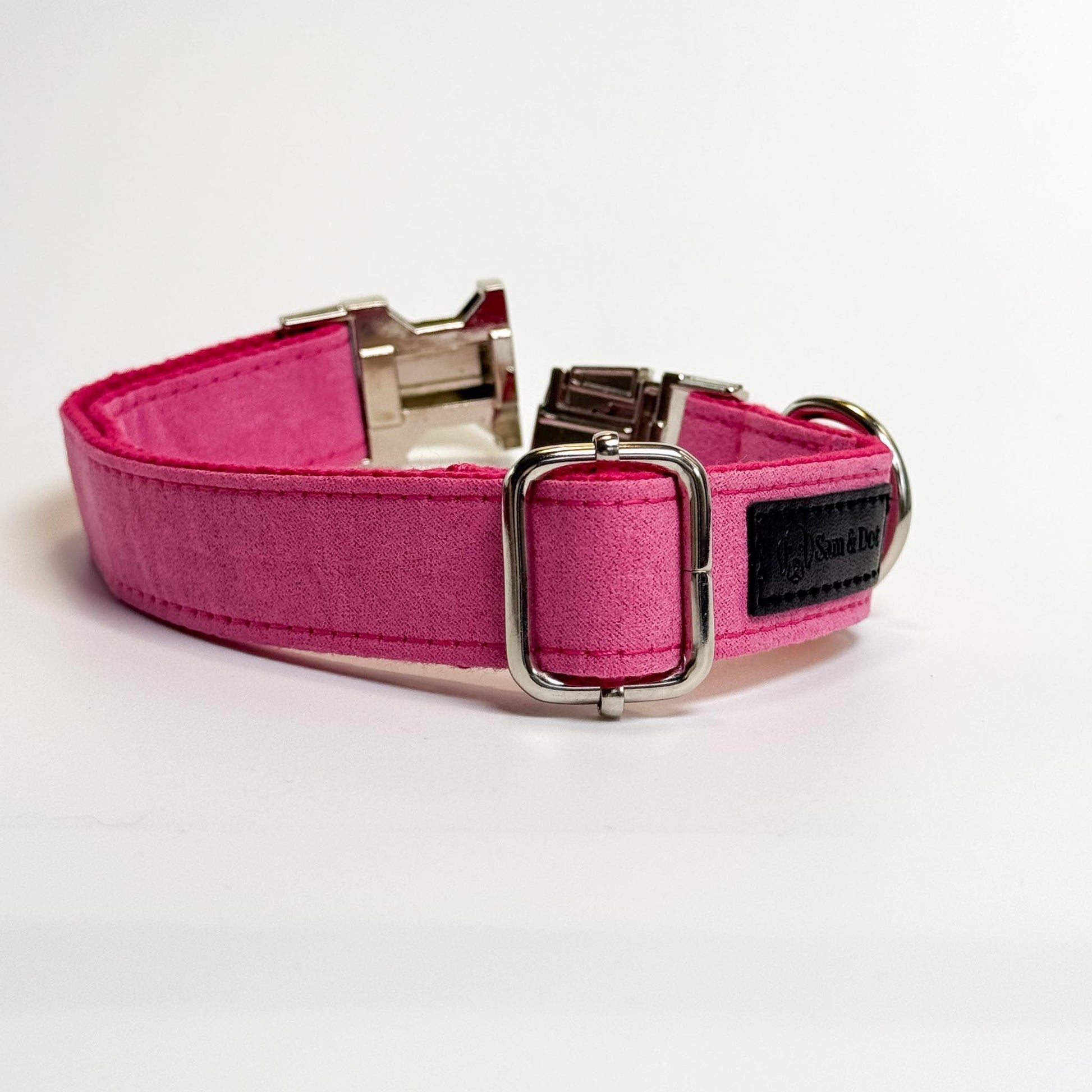 Hot Pink Engraved Dog Collar - Sam and Dot