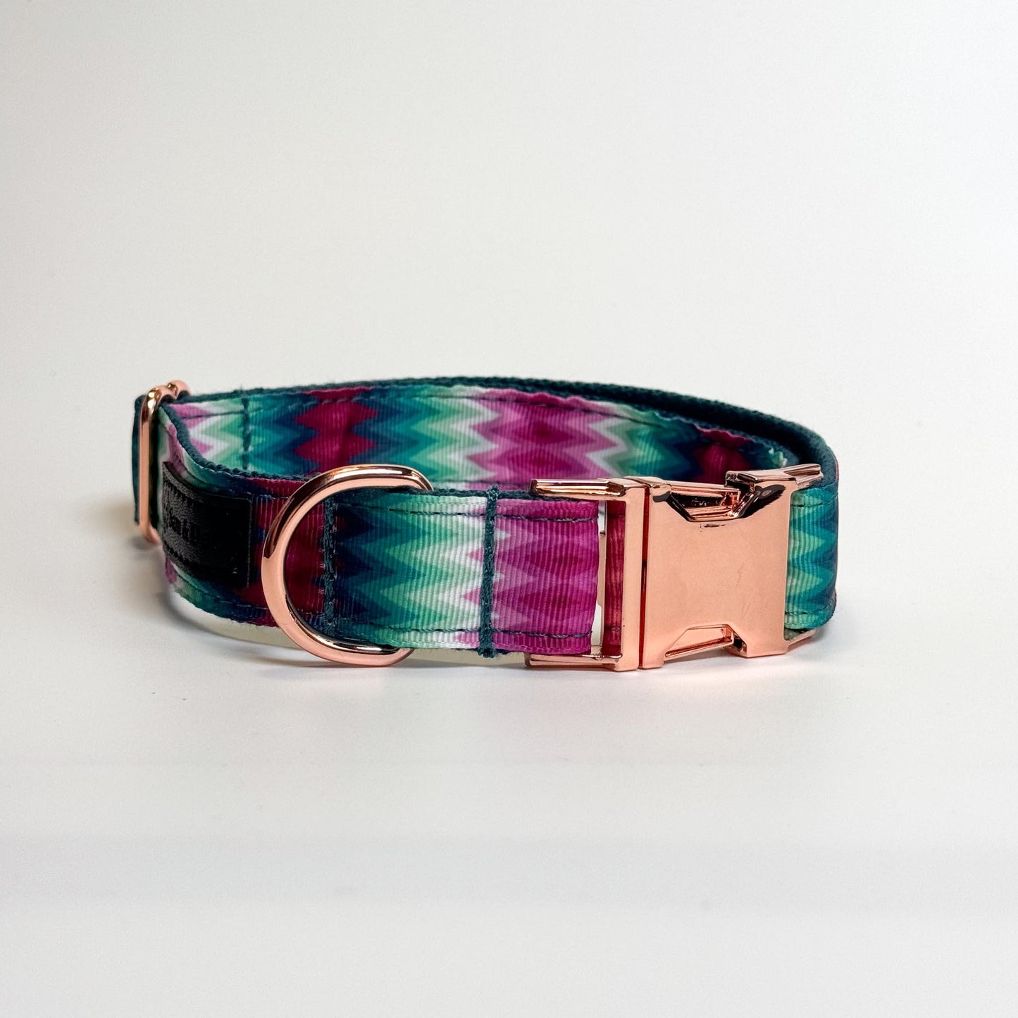 Pink & Green Engraved Dog Collar - Sam and Dot