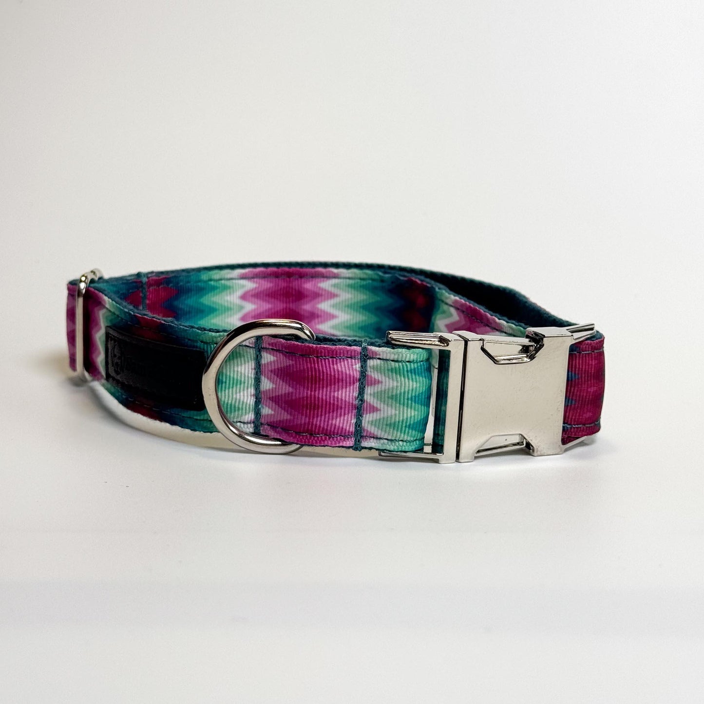 Pink & Green Engraved Dog Collar - Sam and Dot