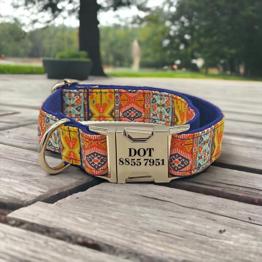 Bohemian Engraved Dog Collar - Sam and Dot