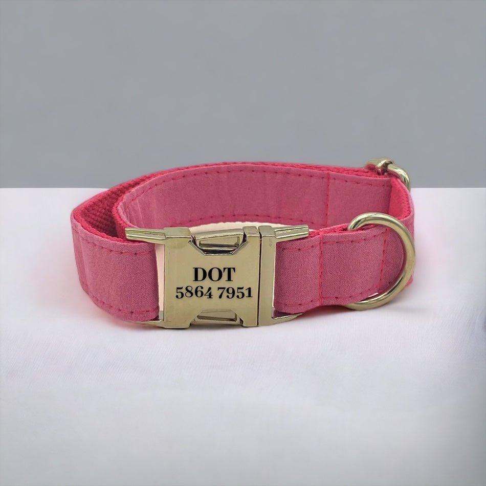 Hot Pink Engraved Dog Collar - Sam and Dot