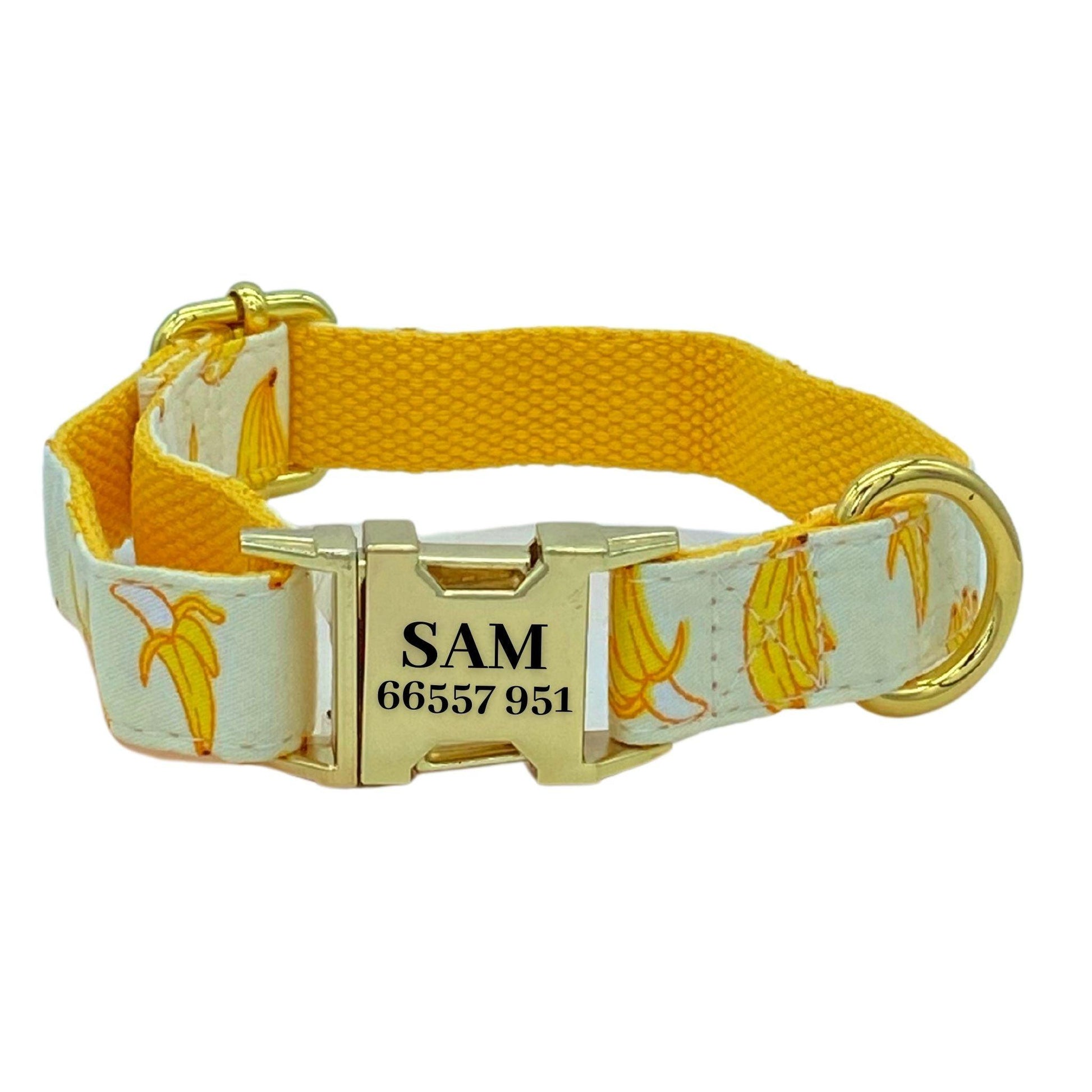 Banana's For You Engraved Dog Collar Set - Sam and Dot