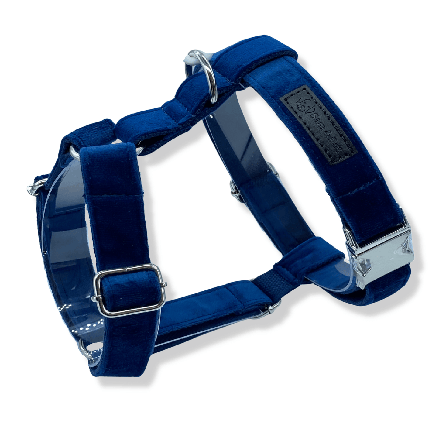 Blue Velvet Customized Dog Harness - Sam and Dot