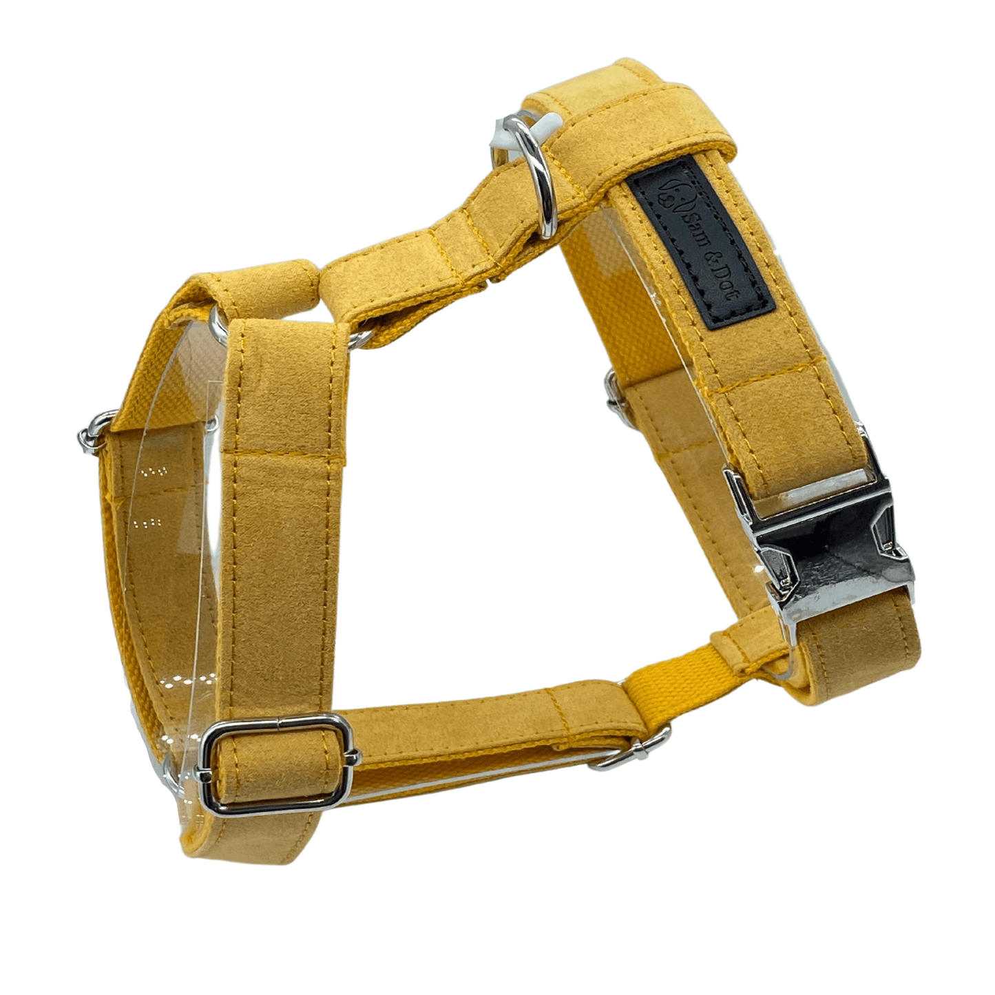 Bright Yellow Customized Dog Harness - Sam and Dot