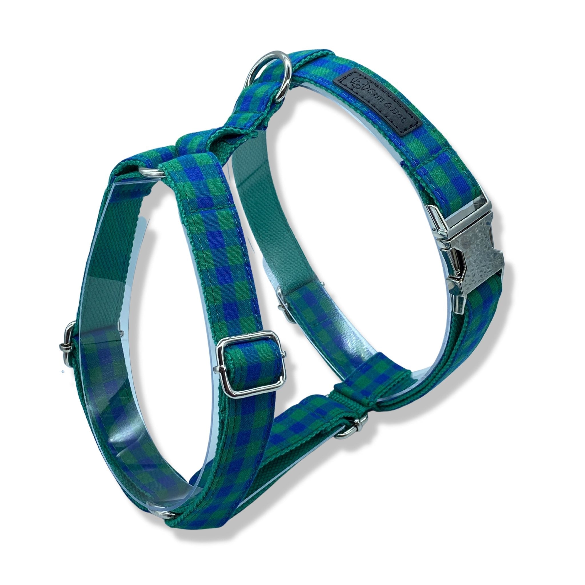 Plaid Romance Customized Dog Harness – Sam and Dot